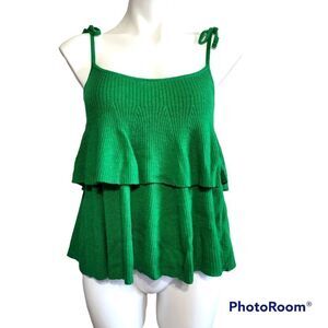 J.Crew Kelly green top merino wool halter top XS